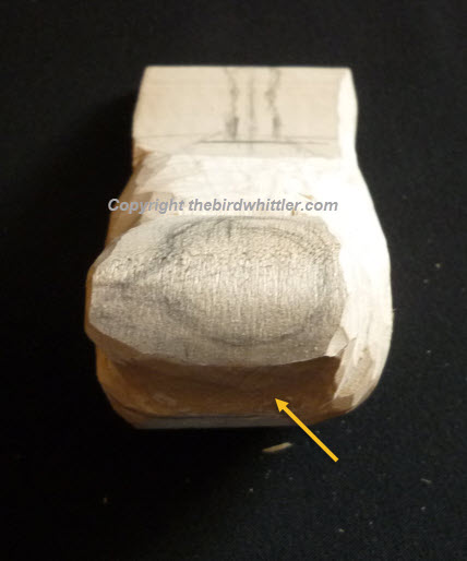 Arrow shows where I have removed the beak on the front.